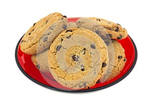 Cookies on red dish