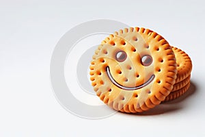 Cookies with a smile. Space for text.