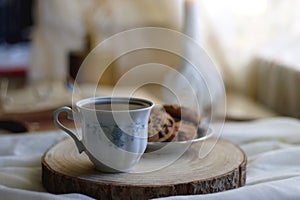 Cookies, Tea, Book, Candle and Flowers