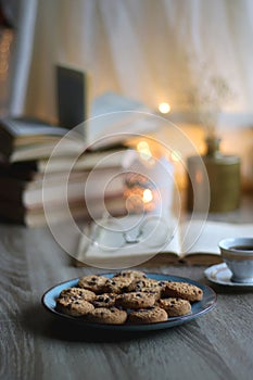 Cookies, Tea, Books and Candle