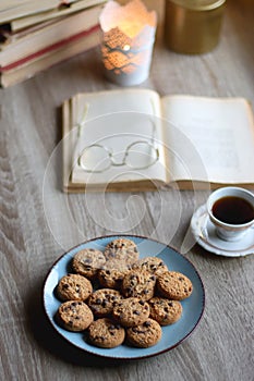 Cookies, Tea, Books and Candle