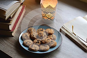 Cookies, Tea, Books and Candle