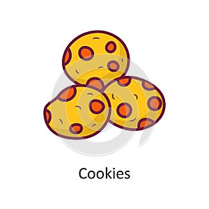 Cookies vector Fill outline Icon Design illustration. Holiday Symbol on White background EPS 10 File