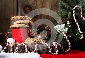 Cookies on Warm Drink for Christmas