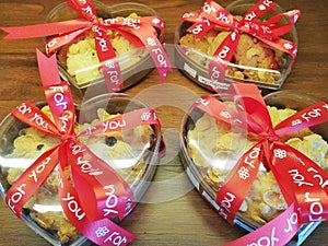 Cookies wrapped in red ribbon As a gift Christmas and New Year.