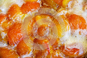 Cooking apricots and peach jam