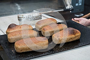 Cooking brioches at the pastrycook