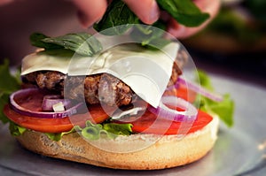Cooking burger concept