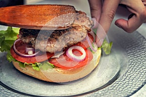 Cooking burger concept