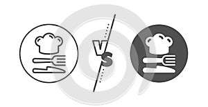 Food line icon. Cooking chef sign. Fork, knife. Vector