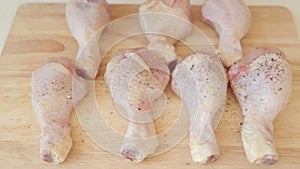 Cooking chicken legs before grilling or broiling