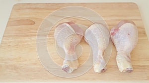Cooking chicken legs before grilling or broiling