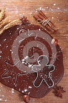 Cooking christmas gingerbread cookie