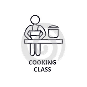 Cooking class line icon, outline sign, linear symbol, vector, flat illustration