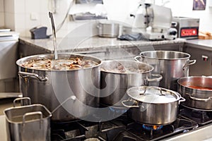 Cooking in a commercial kitchen