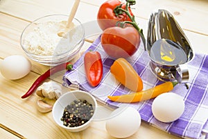 Cooking concept - set of healthy products