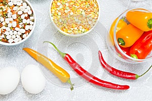 Cooking concept - set of healthy products