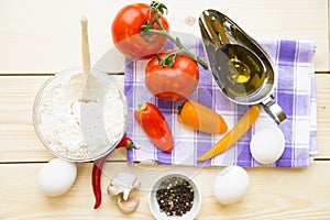 Cooking concept - set of healthy products