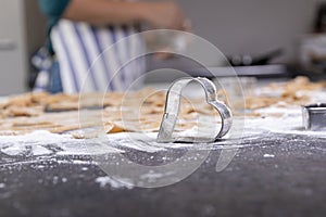 Cooking cookies with cookie cutters