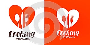 Cooking, cuisine, cookery logo. Restaurant, menu, cafe, diner icon or label. Vector illustration