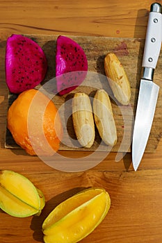 Cooking culinary class. peeled banan