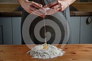 Cooking dough at the kitchen