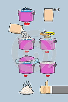 Cooking dumplings. Vector instruction in Picture Cooking dumpli