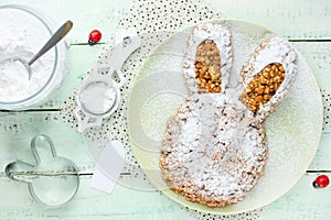 Cooking Easter bunny cake