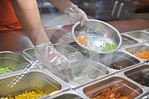 Cooking in fast food restaurant