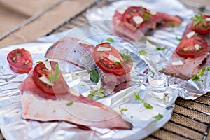 Cooking fish ramp in foil