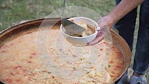 Cooking food in the open-air park. Summer barbecue on the weekend. 1