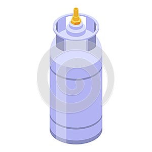 Cooking gas cylinder icon, isometric style