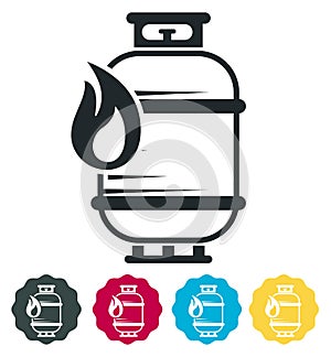 Cooking Gas Cylinder inflammable Icon photo
