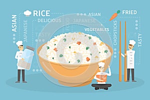 Cooking giant rice bowl.