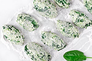 Cooking Gnudi with ricotta and spinach