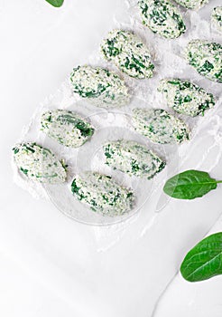 Gnudi with ricotta and spinach photo