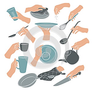 Cooking hands icons