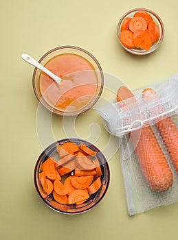 cooking homemade baby food from carrots