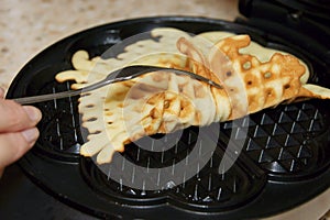 Cooking Homemade Waffles