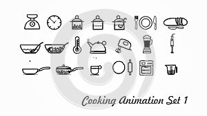 Cooking Icons animation with alpha set 1 v3