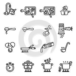 Cooking  instruction icon set for you kitchen, restaurant or menu.