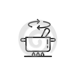 Cooking instructions line icon