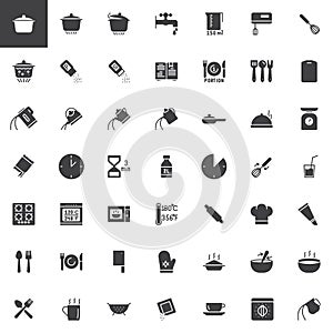 Cooking instructions vector icons set