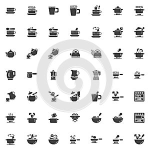 Cooking instructions vector icons set