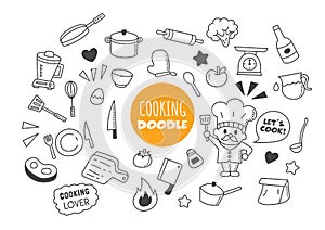 Cooking kawaii doodle