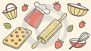 Cooking and Kitchen Utensils Seamless Pattern Vector Design, vector design Generative AI