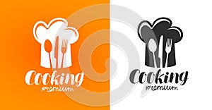 Cooking label or logo. Restaurant, eatery, diner, bistro, cafe icon.