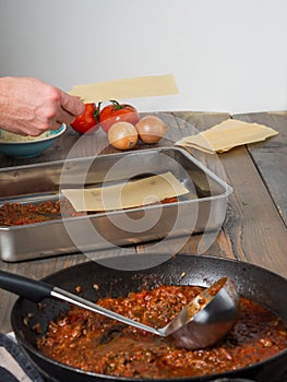 Cooking lasagne