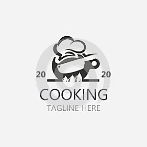 Cooking logo design. Icon or symbol inspration simple line for restaurant business