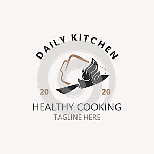 Cooking logo design. Icon or symbol inspration simple line for restaurant business